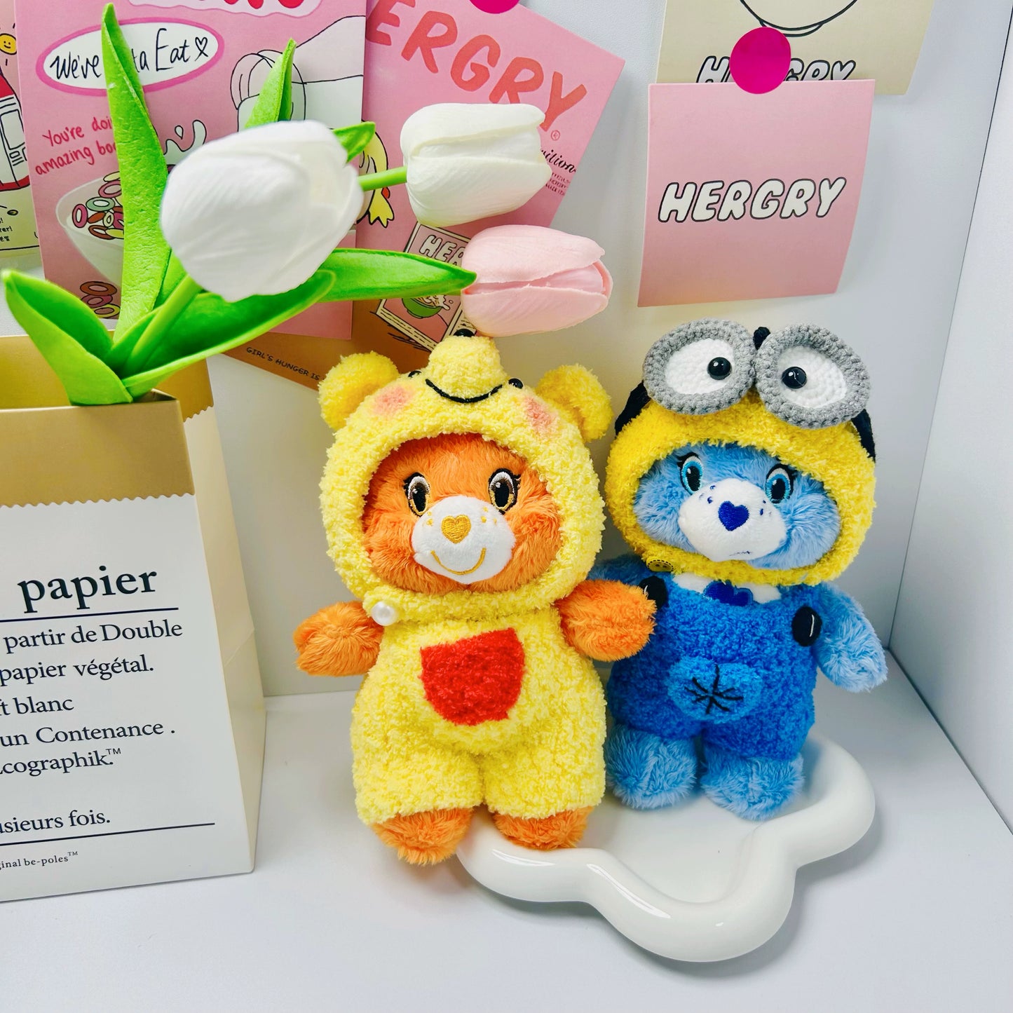 Care Bears Rainbow Bear Doll Outfit | Handmade Crocheted Rainbow Dinosaur Clothing