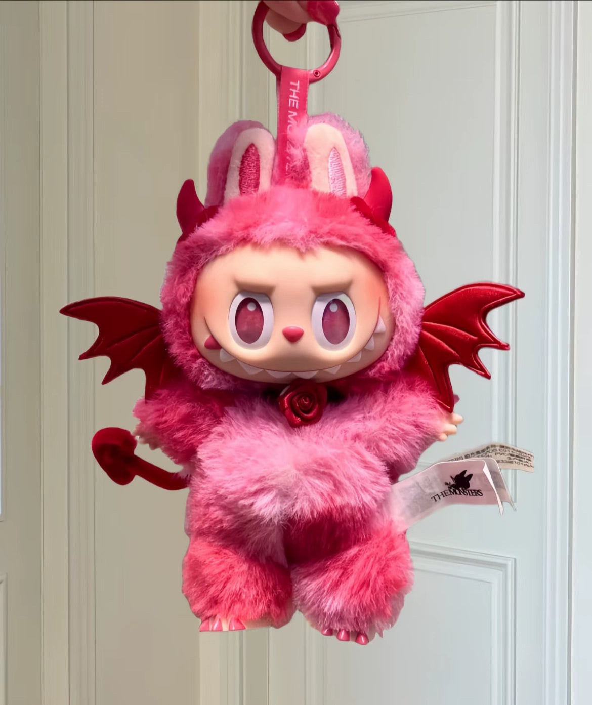 POP MART Labubu Devil Outfit - Red Horn Headband Set for Halloween Doll Clothes Change