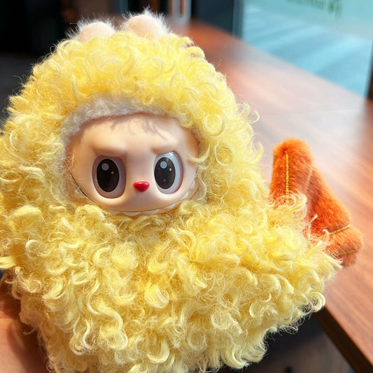 Pop Mart LABUBU 'Tempura Shrimp' Outfit Set - Complete Costume for 1st/2nd/3rd Gen Sit Series Vinyl Figures, 17cm Cute Food-Themed Doll Clothes