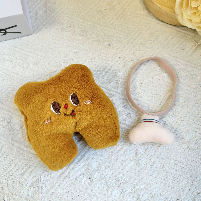 POP MART Labubu 17cm Doll Clothes - Cute Bear Bread Costume Set w/Keychain (No Doll Included) | Vinyl Figure Outfit