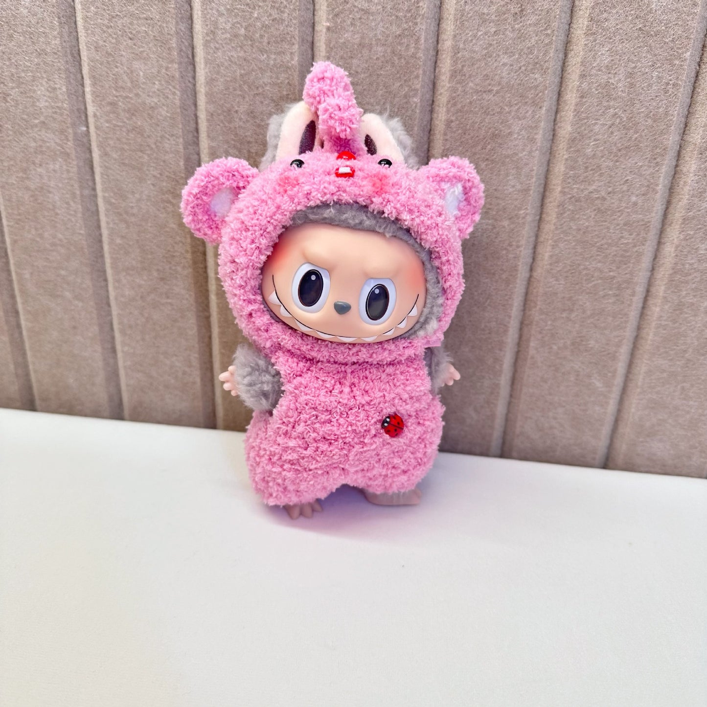 Labubu 17cm Blind Box Charm & Handmade Crocheted Dinosaur Outfit Set