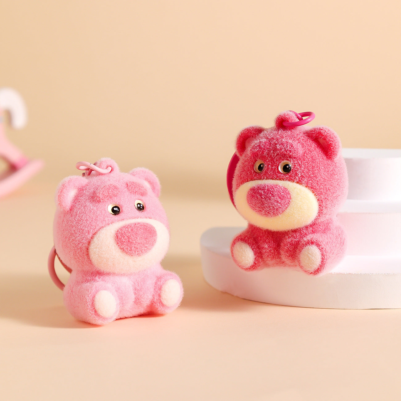 Pink Fluffy LABUBU Keychain - Cute & Soft Charm Gift Suitable for Car & Bag