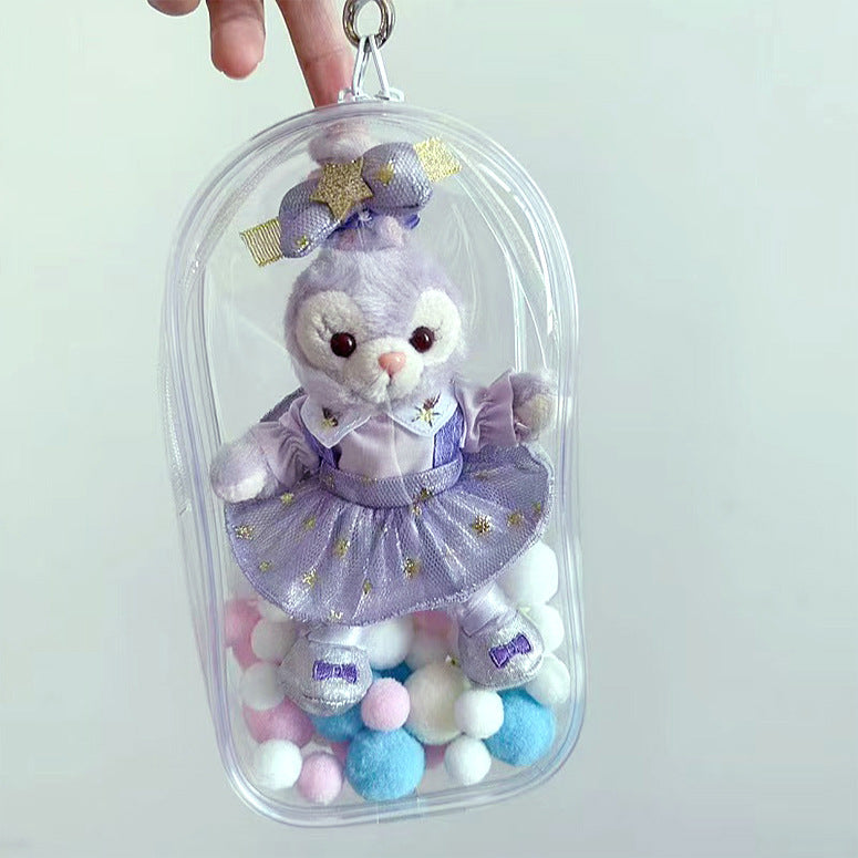 Labubu High-Clarity PVC Carrier - Thickened 3D Display Case for Cotton Doll Storage