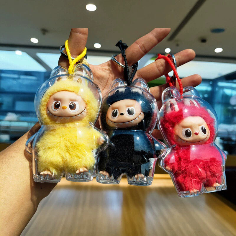Crystal Clear Dust Cover for Series 4 Figures - Labubu 4.0 Heart Code Vinyl Case