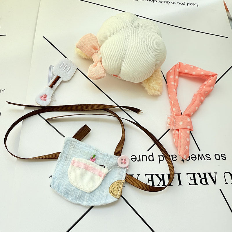 Kawaii LABUBU Chef Clothes Set - Pink Chef Outfits for 17CM LABUBU Plush Doll - Perfect for POP MART Blind Box Collectors