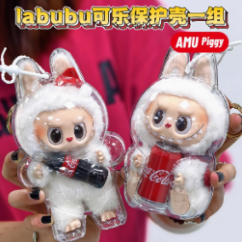 17cm Labubu Gen 1-3 Handmade Classic Denim & Striped Collection | Vinyl/Plush-Compatible Multi-Piece Set with Embroidery & Accessories