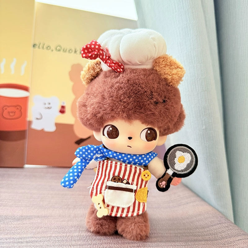 DIMOO Vinyl Doll Outfit - Star Overalls Set for Cute Plush Keychain Clothes Change