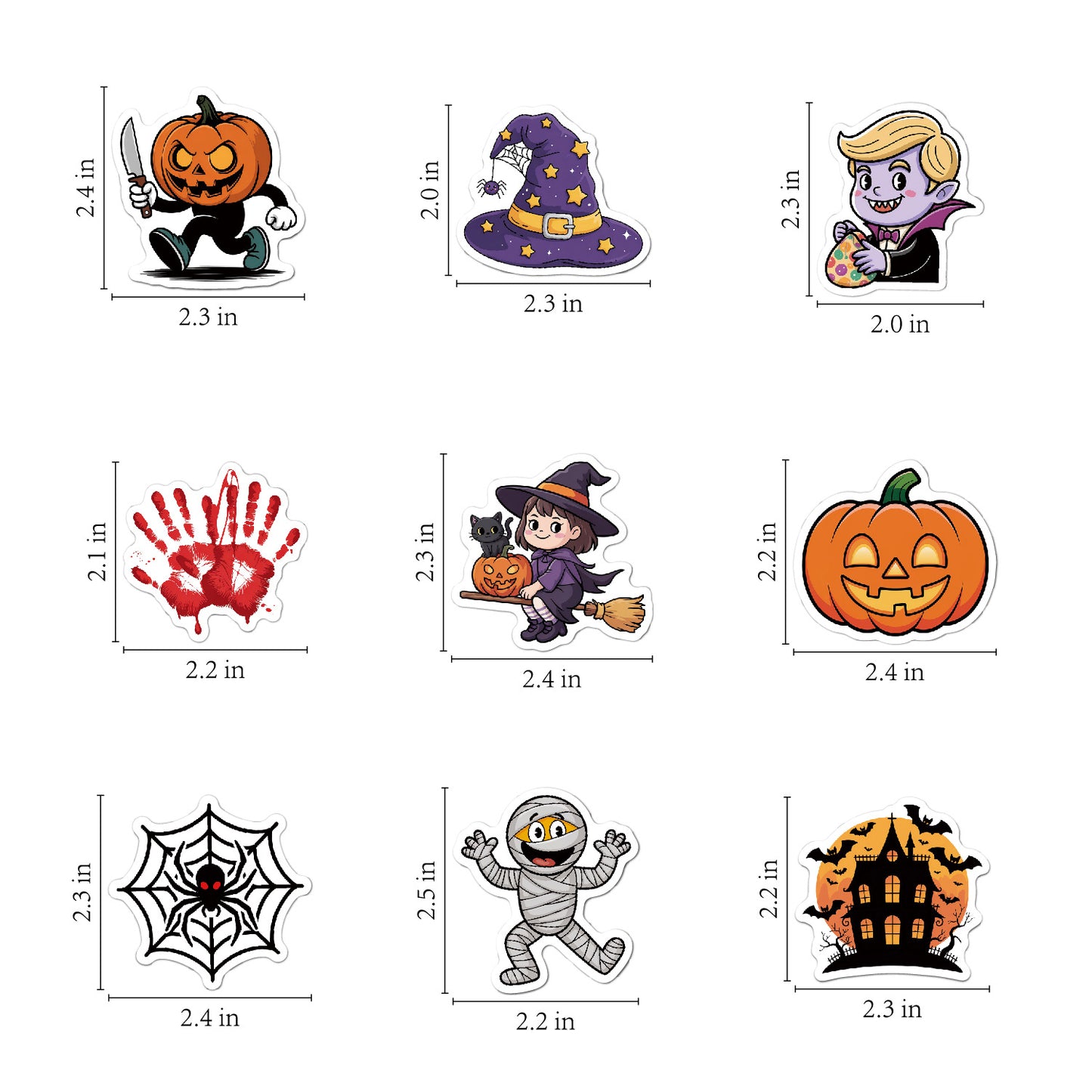 2025 Halloween Stickers - Holographic Waterproof Decals for Cups, Party Gifts, Decor