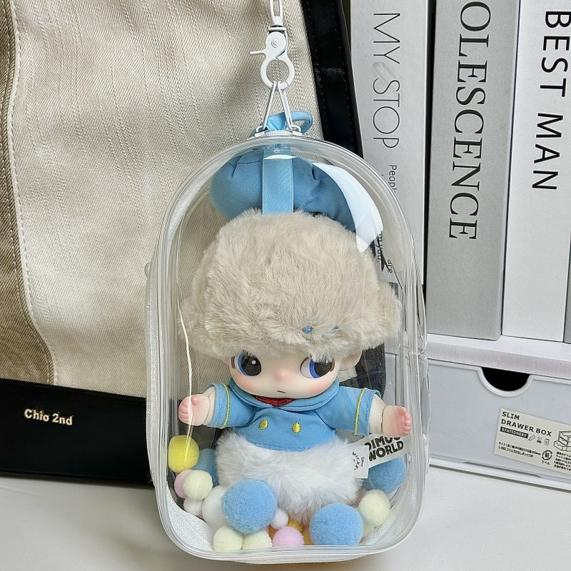 POP MART DIMOO Case - 18cm Dustproof Carrier for Vinyl & Cotton Doll