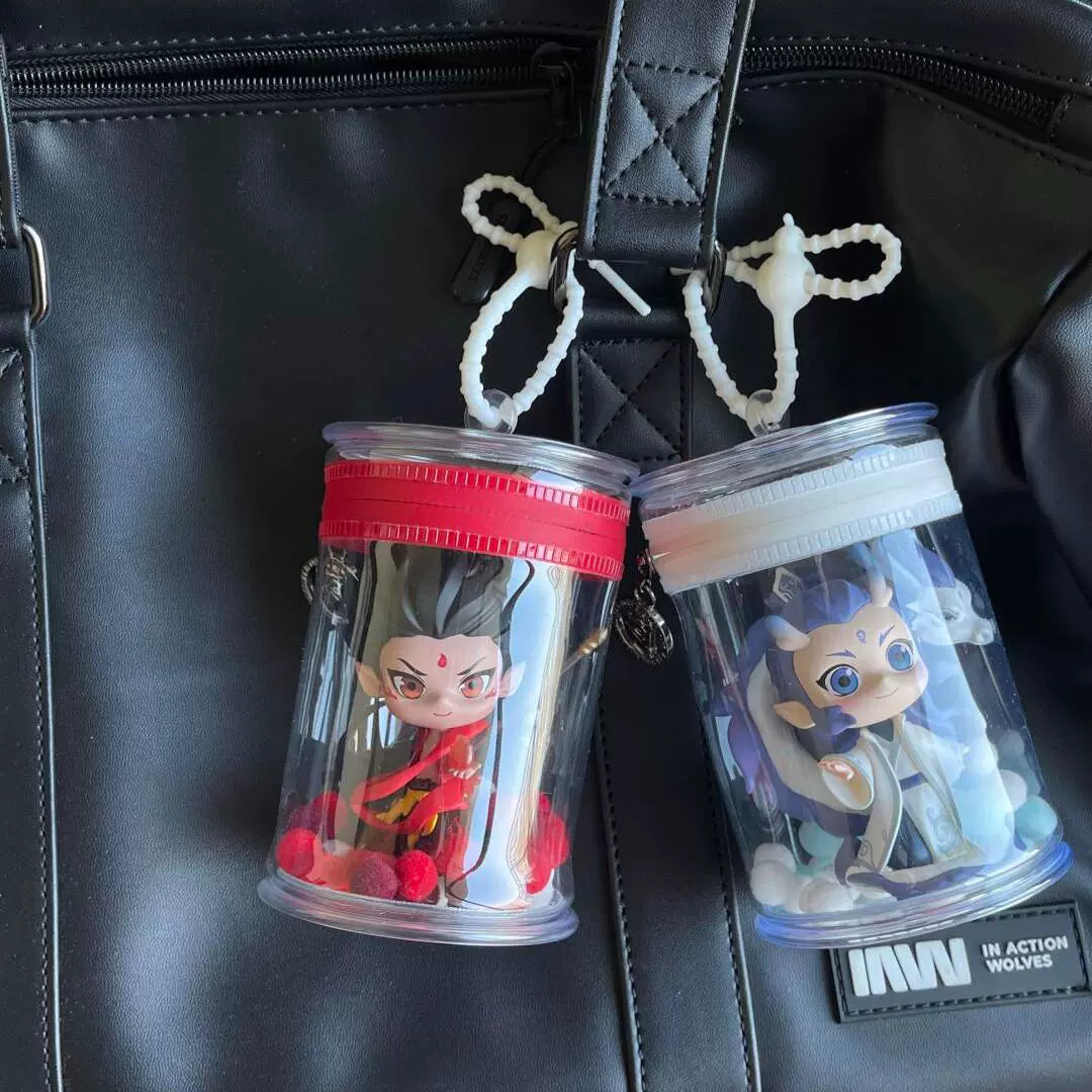 Clear PVC Cylinder Case for Blind Box Toys - Dustproof Zipper Bag & Keychain Display