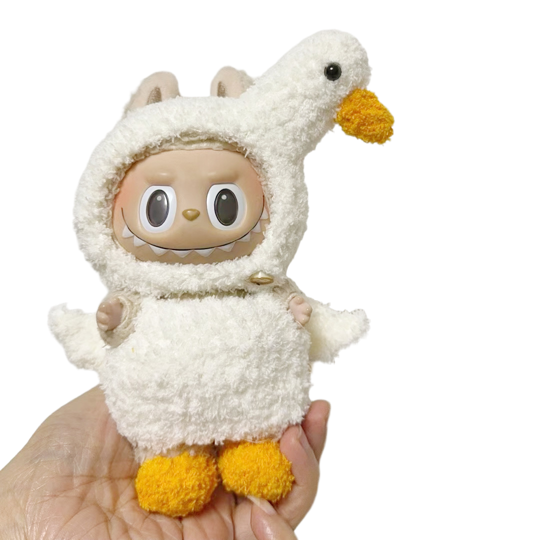 NEW Handmade 17cm Labubu Doll Clothes Set - Swan/Dinosaur Outfit for Vinyl dolls
