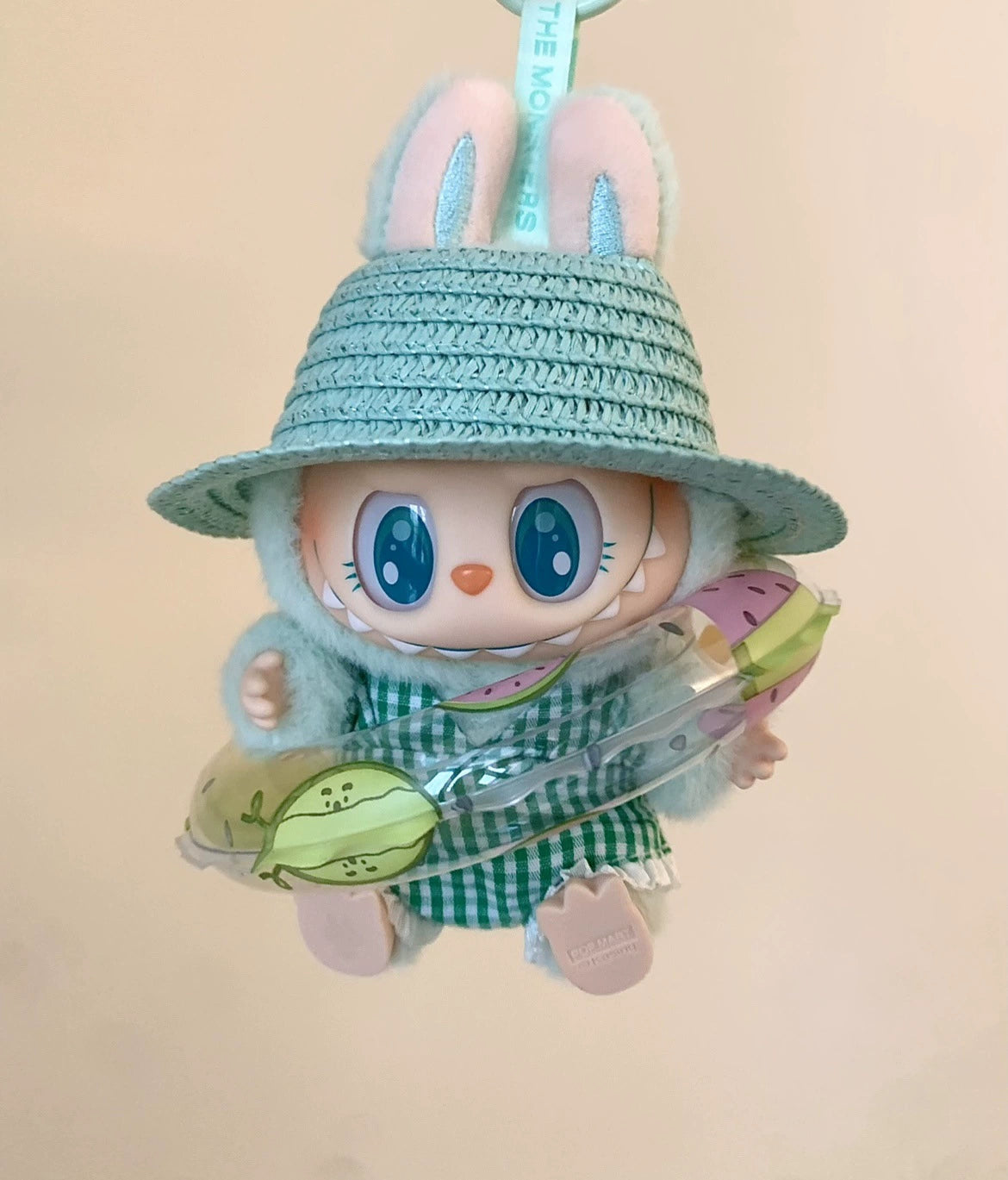 Pop Mart LABUBU Summer Swimwear Set - Complete Vacation Outfit for 1st/2nd/3rd Gen Vinyl Figures, Cute Beach-Themed Doll Clothes with UV Protection (17cm)