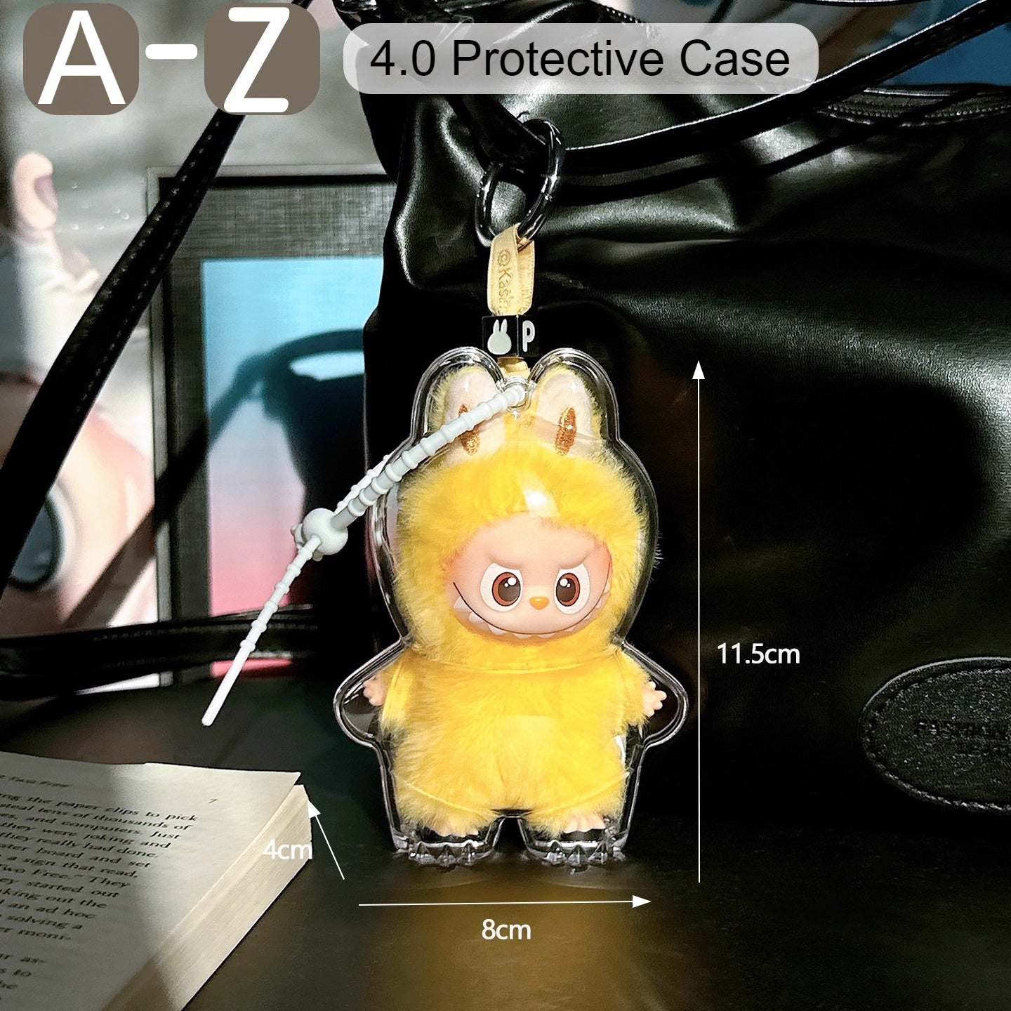 10.5cm Labubu 4th Gen Heart Code Collection Clear Acrylic Protective Case | Hard Shell Dust-Proof Collectible Carrier for Mini Keychain Charms