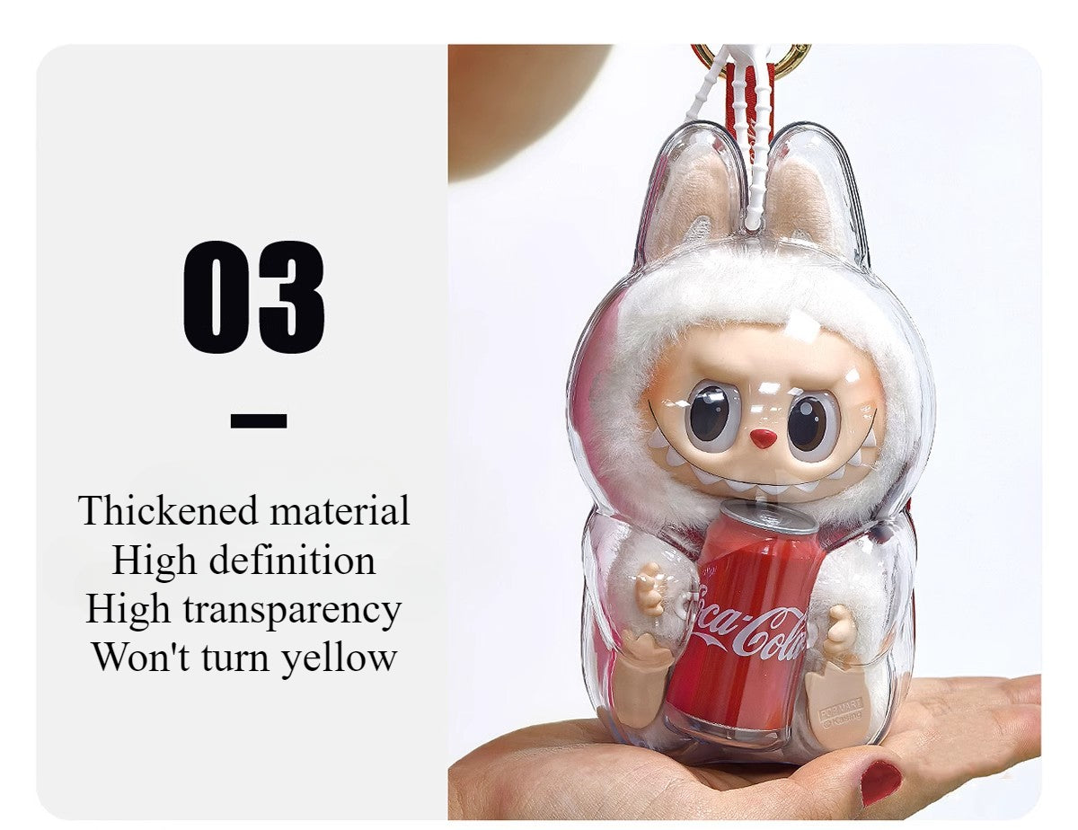 High Clarity Labubu Display Case - Coca Series Dust Cover Fits All Generation Dolls