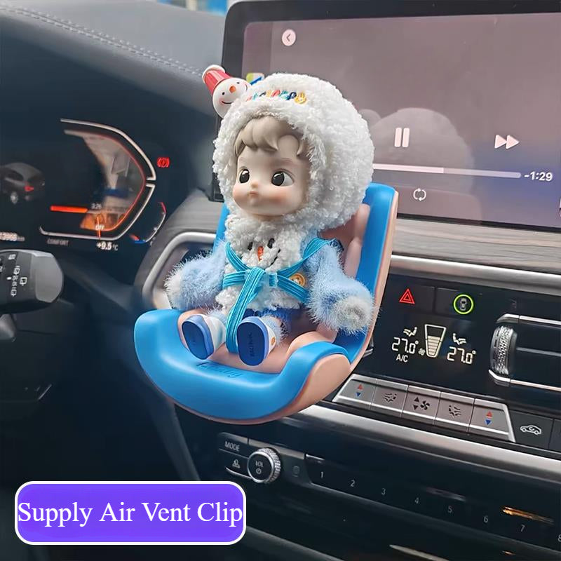 POP MART Labubu Car Air Vent Clip Holder - Secure Mount for 17cm Vinyl Figures | Dashboard/Seat Decor (No Doll)