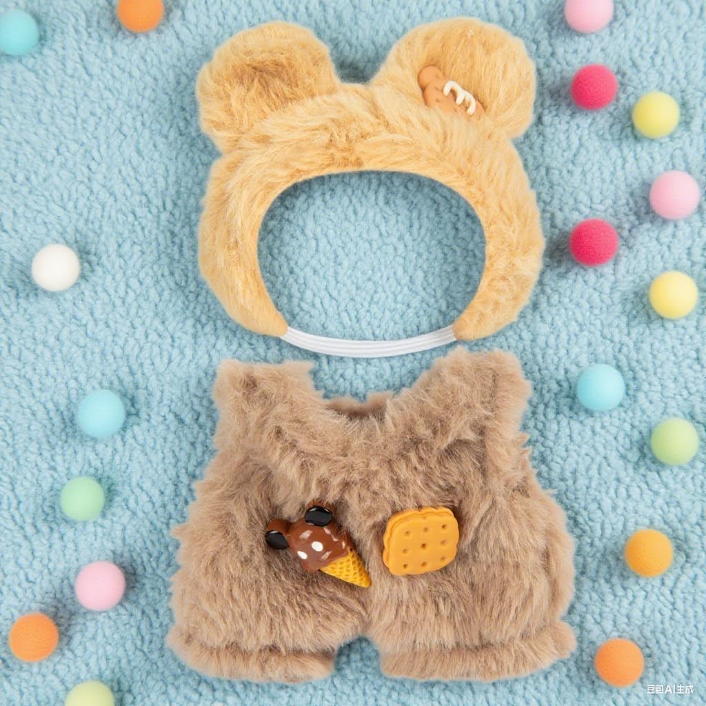 LABUBU CLOTHES - Outfits for LABUBU - Accessories for 17cm Dolls Clothes - Cute Sandwich Cookie Bear Costume, No Doll Included