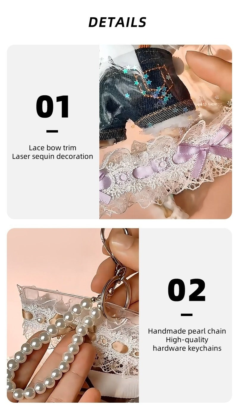 NEW Labubu 12cm Waterproof Case - Macaron Carrier w/ Lace Handle (Fits Gen1/2)
