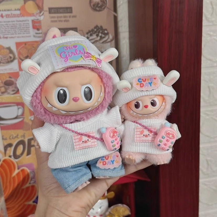 Labubu Series 4.0 SP Rabbit Outfit - Cute Bunny Clothes for Vinyl Doll Fashion