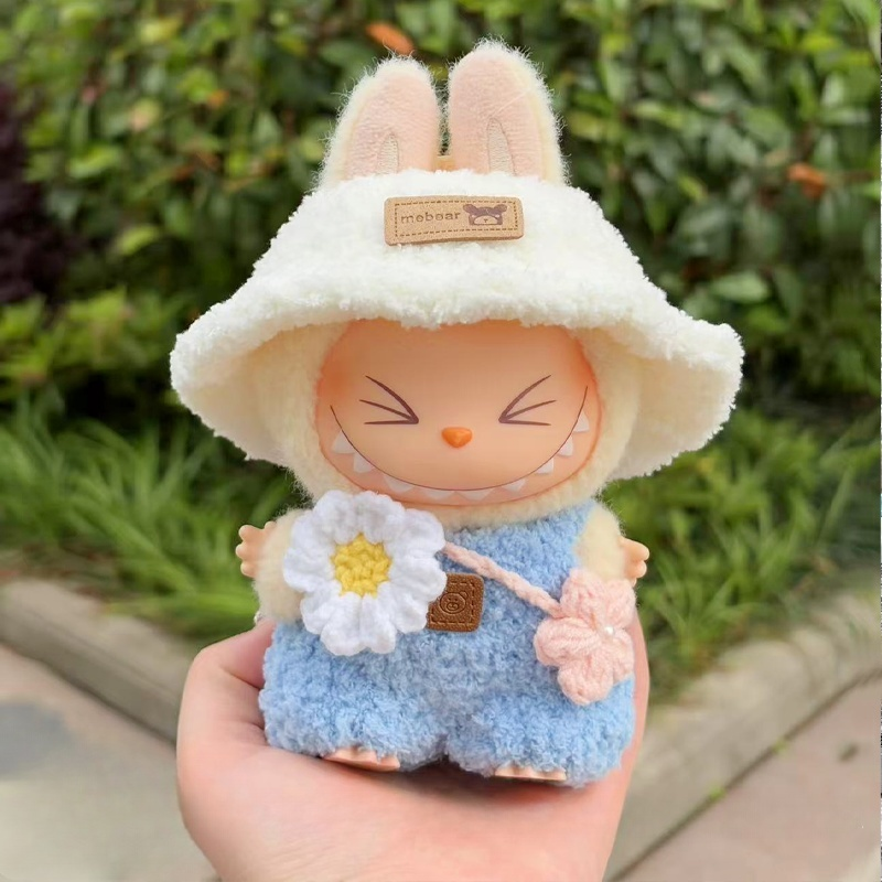 (Handmade) POP MART Labubu Have a Seat Doll Clothes - Spring Wild Field Costume Set for 17cm Vinyl Figures | No Doll Included