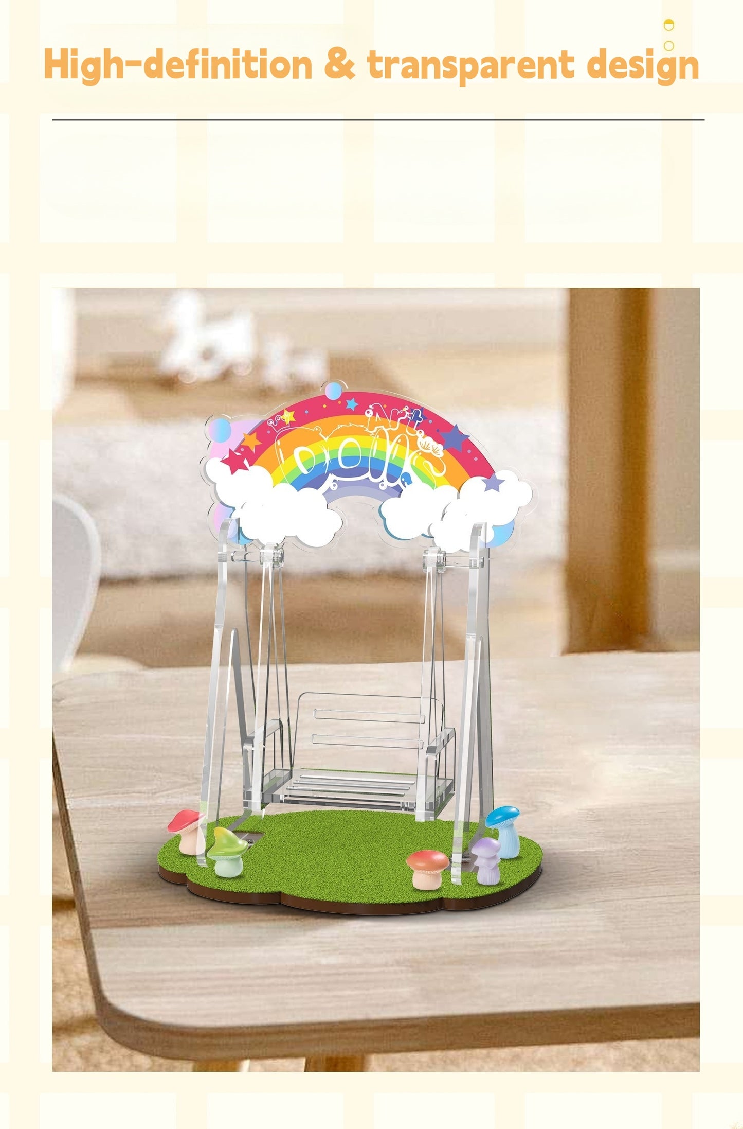 Labubu Carnival Swing Set - Kawaii Vinyl Doll Hanging Seat with Storage Base