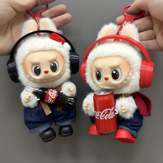 LABUBU Clothes Coca-Cola Strap pants Suit Outfit For Monsters Plush (No Doll)