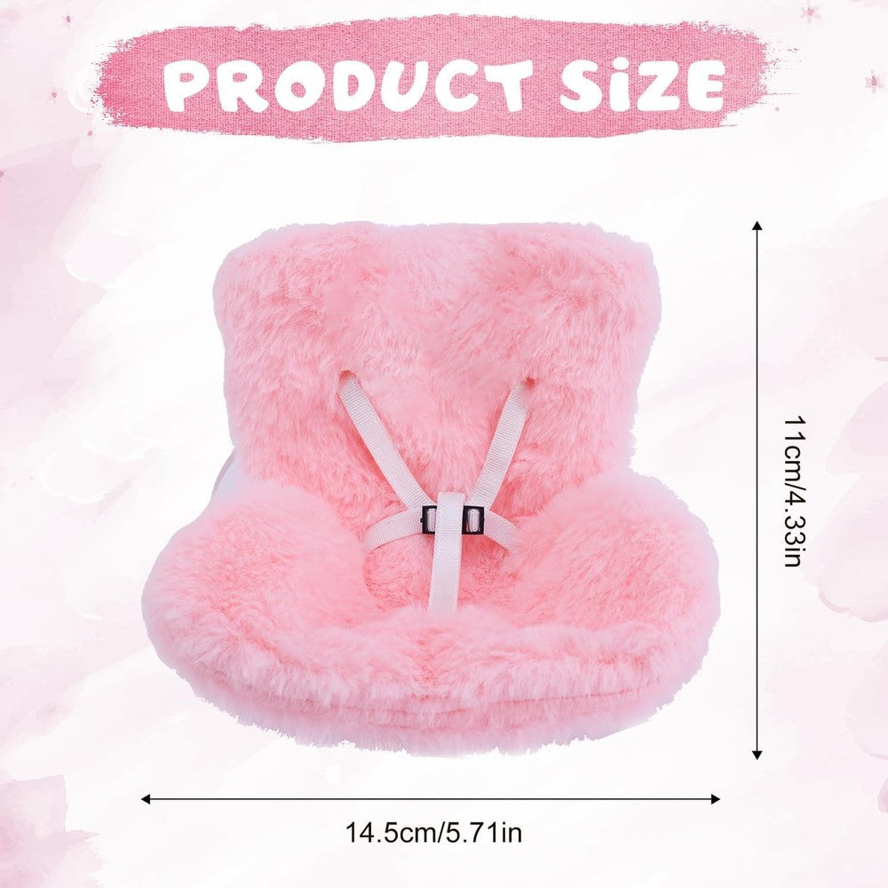 Doll Car Seat for LABUBU Safety Have A Seat Furry Pink Sofa Car Air Vents Clip