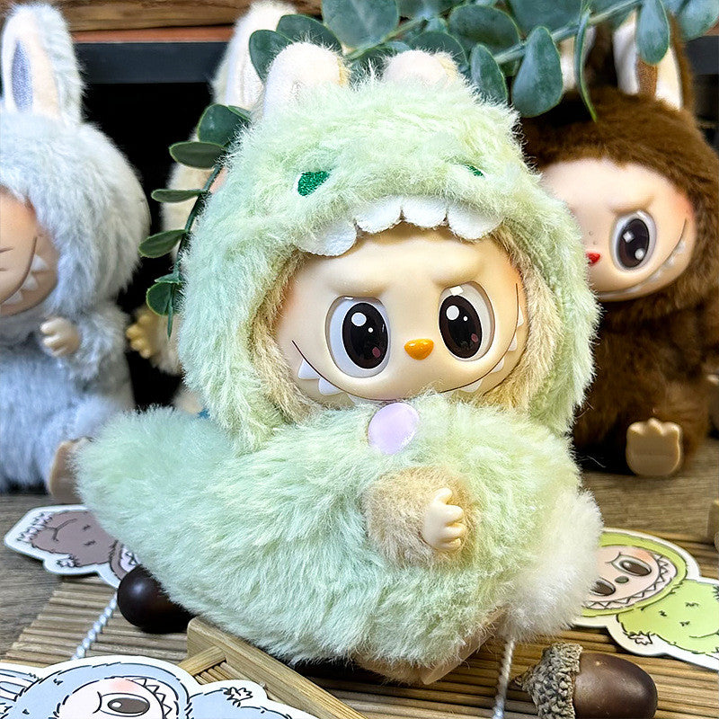 For LABUBU The Monsters Plush Doll Replacing Green Dinosaur Clothes No Toys