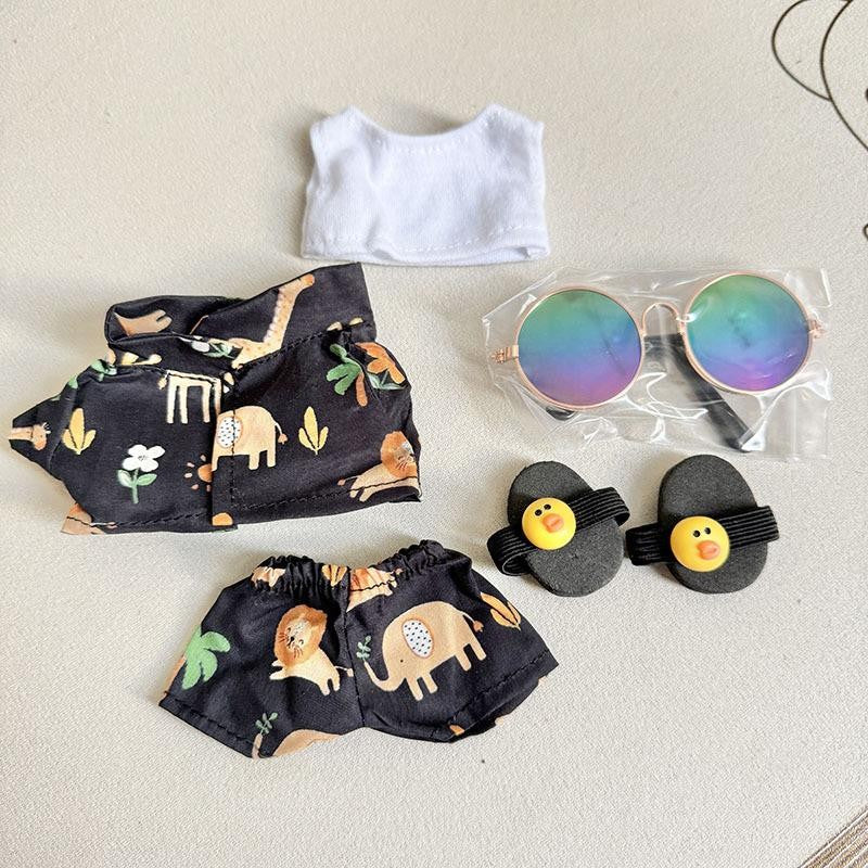 Hawaii Outfit Set for LABUBU V1 V2 – Shark Duck Clothes & Accessories