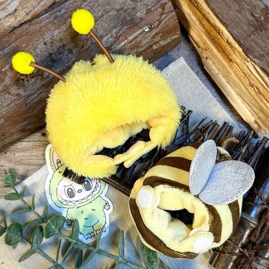 Bee Costume for LABUBU 17cm Mini Figure – Plush Outfit with Antenna & Wings