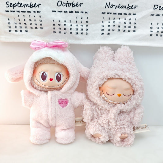 Fits 1,2,3 LABUBU Clothes – Bunny Plush Pajama Outfit - NO DOLL