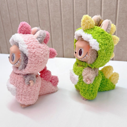 New Hand-Knitted Dinosaur-Themed Labubu Outfit | Fits 17cm Vinyl Blind Box Seated Dolls