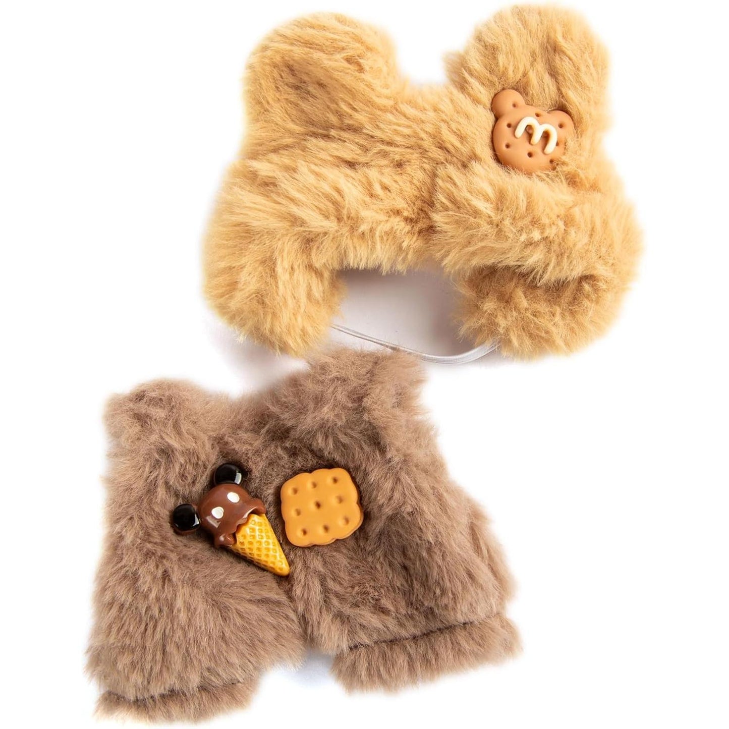 LABUBU Clothes - Cute Animal Clothing, Premium Doll Accessories Clothes for POP MART Collectors or Display - Kawaii Sandwich Cookie Bear Costume (No Doll)