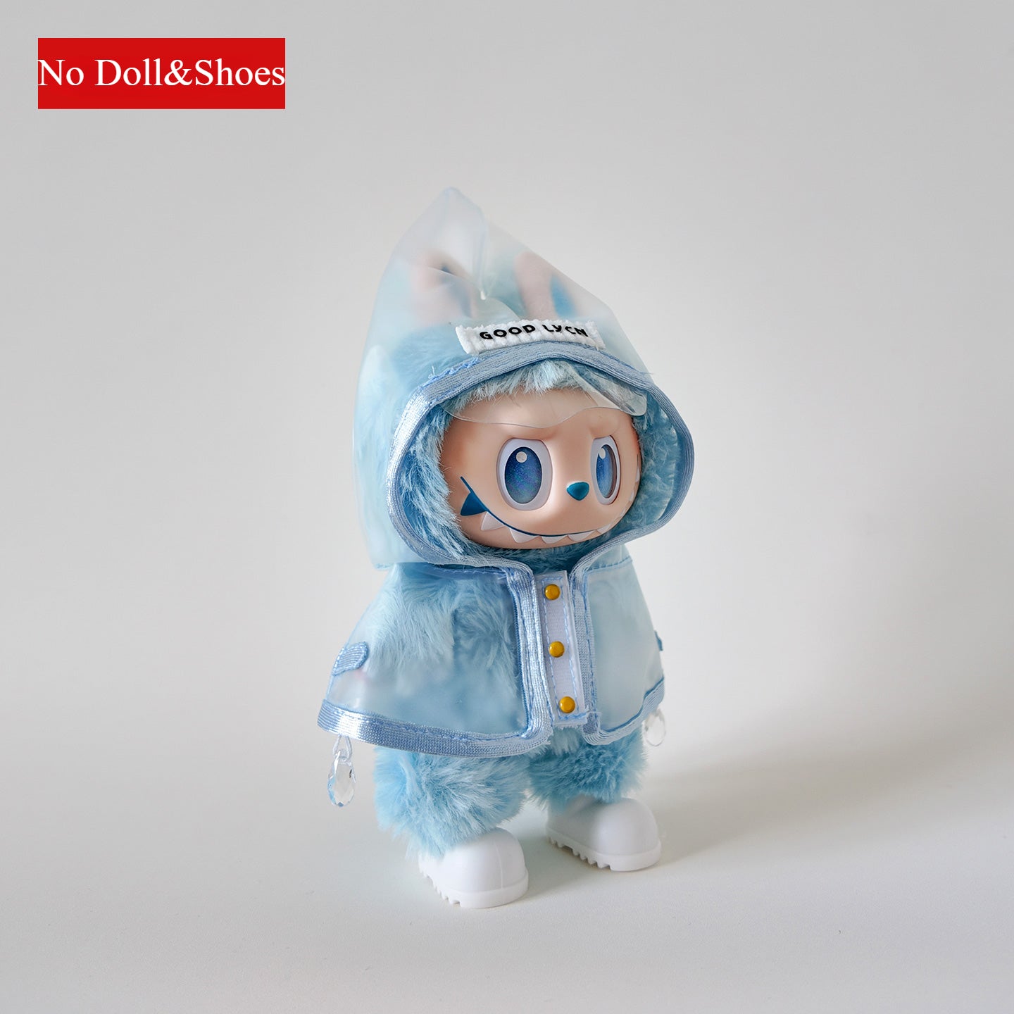 POP MART Labubu Doll Raincoat Outfit - Waterproof Vinyl Clothes for 17cm Plush Figures (No Doll or Boots Included) - Blind Box Doll Clothes Accessory