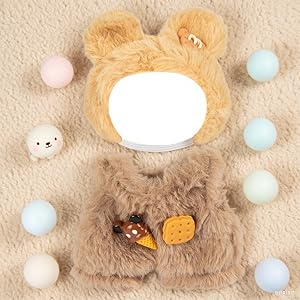 LABUBU CLOTHES - Outfits for LABUBU - Accessories for 17cm Dolls Clothes - Cute Sandwich Cookie Bear Costume, No Doll Included