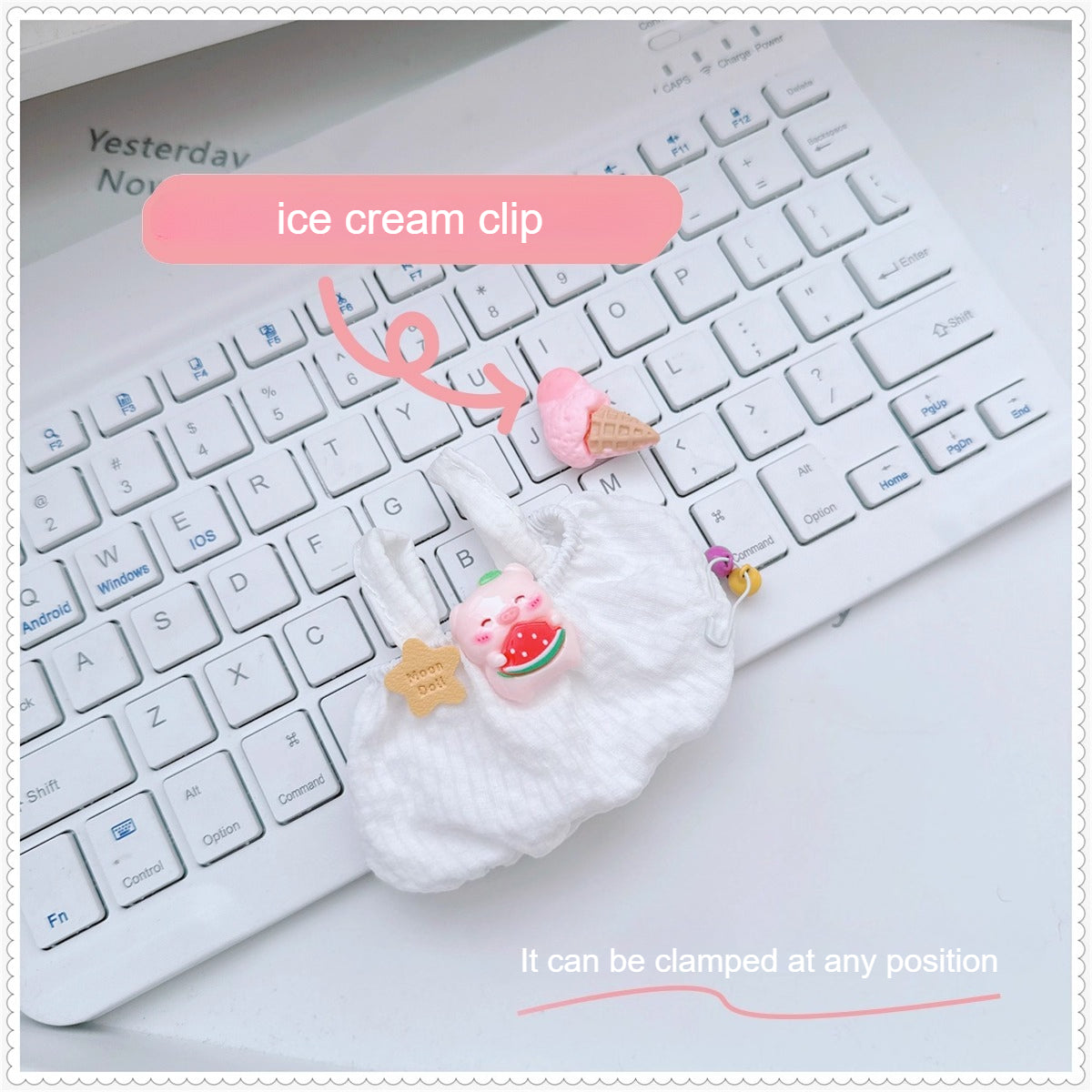 Labubu LinaBell StellaLou Outfit - Ice Cream Overalls Change Clothes for Keychain Doll