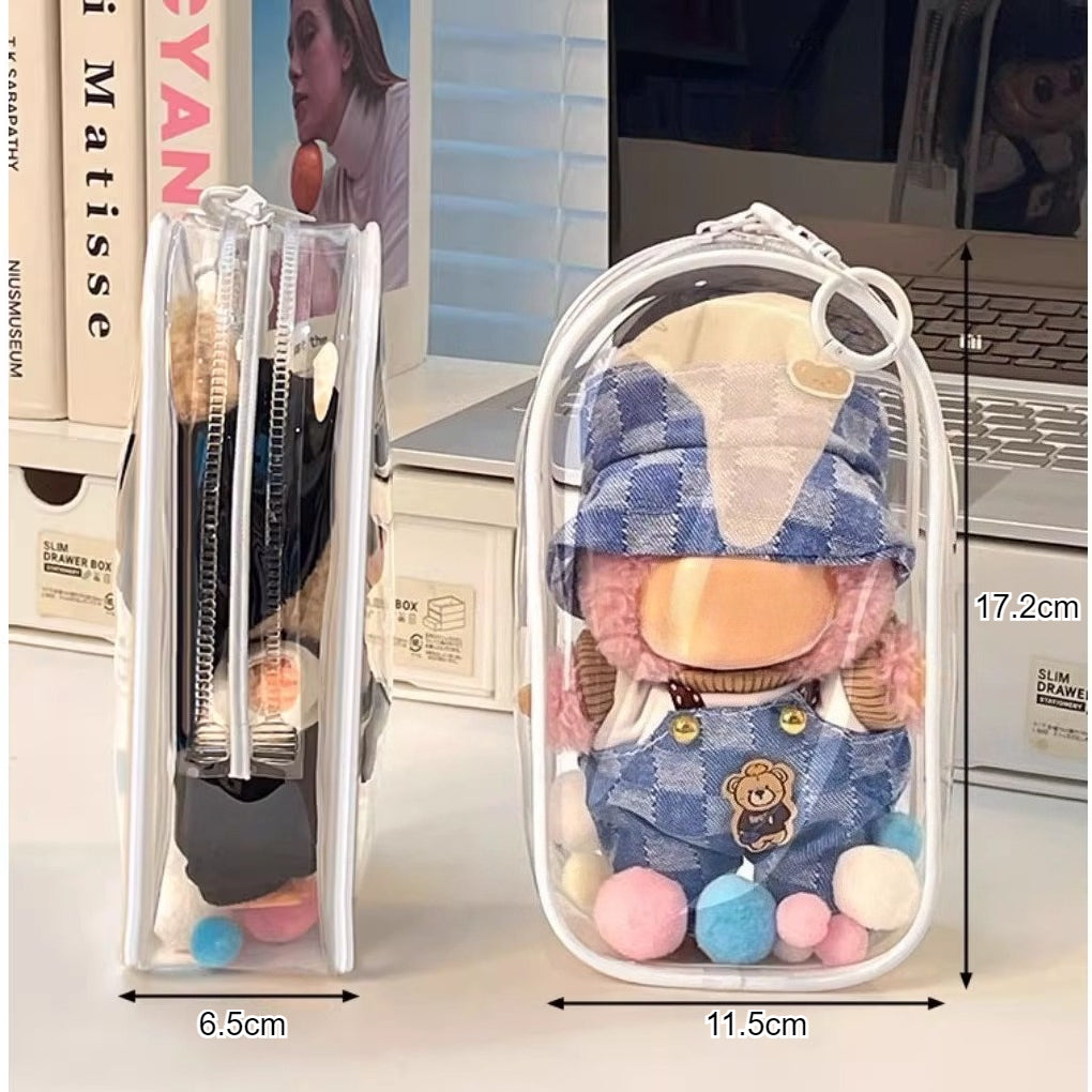 PVC Transparent Crossbody Bag | Dust-Proof Display Storage for Labubu & Cotton Dolls