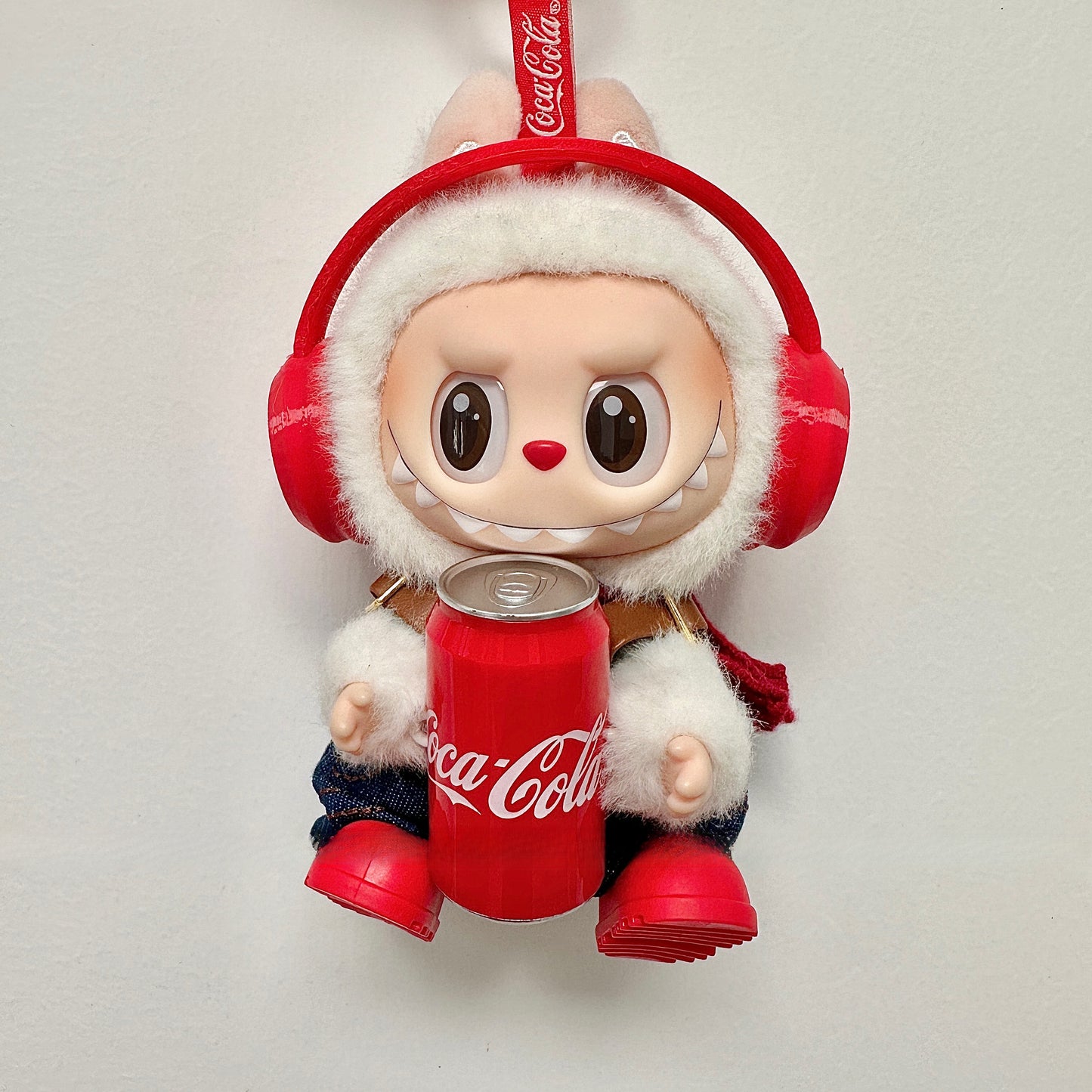 POP MART Labubu Sit-Sit Party Coca-Cola Outfit - Denim Overalls Set for Gen 1/2/3 Vinyl Figures 17cm (No Doll Included)