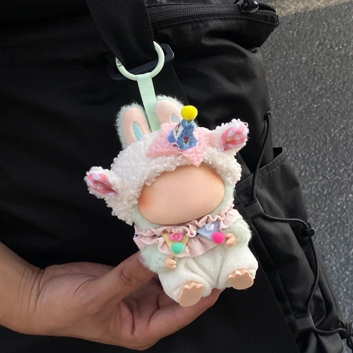 Labubu Macaron Outfit for Series 1/2 Sitting Party - 17cm Keychain Doll Clothes Set