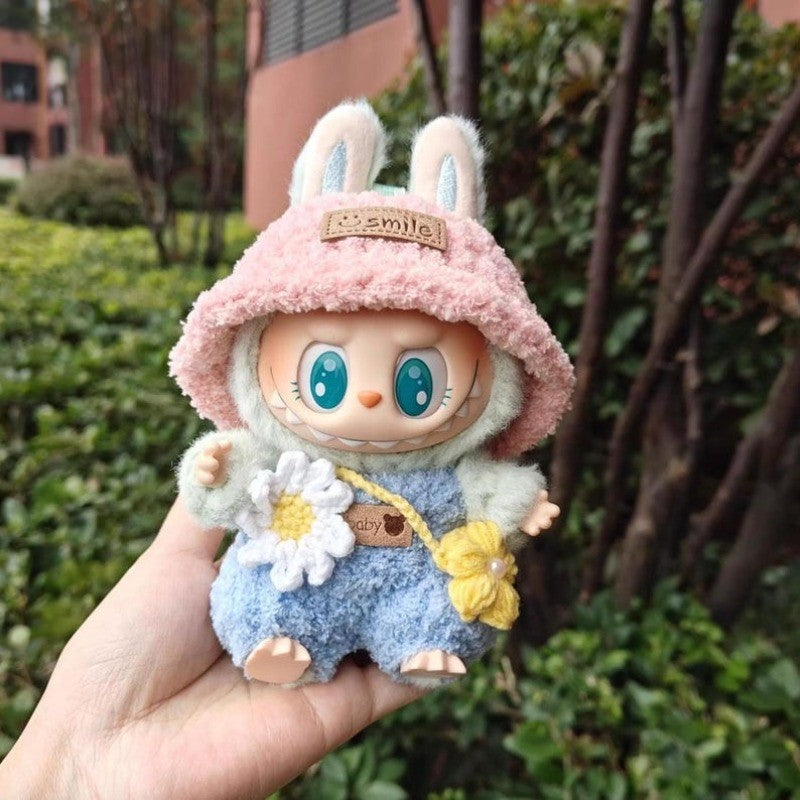 **(Doll Clothes Only) Labubu Gen 1-3 Sitting Party Spring Field Outfit Set | 17cm Vinyl Doll Charm Clothing & Accessories**