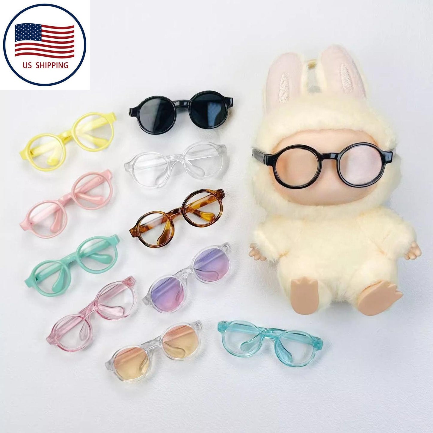 Fits LABUBU 1, 2, 3 Clothes Colorful Sunglasses Macaron Style Sunglasses ONLY