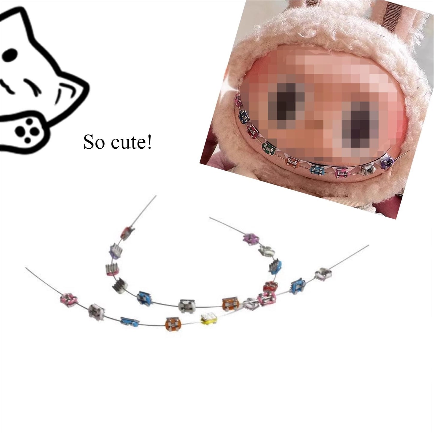 Orthodontic Accessory for Labubu Handmade Metal Braces for Doll Figures