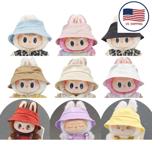 For LABUBU Clothes The Monsters Plush Doll Handmade Hat No Toys - Blue Hat