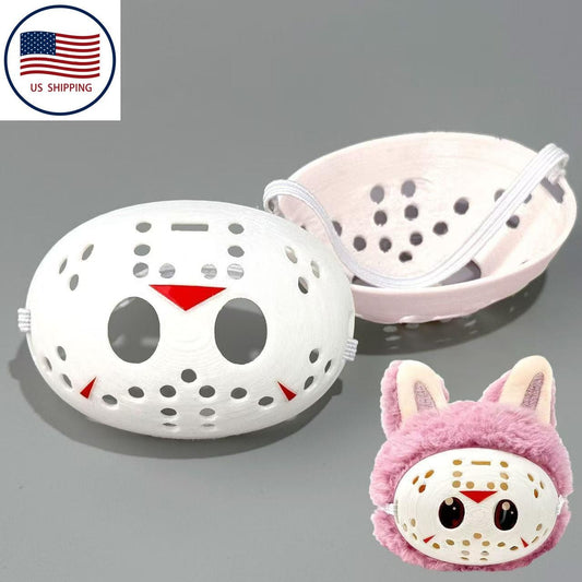 3D Printed Jason Mask for Labubu - Horror Decor Creative Accessory for Doll Display