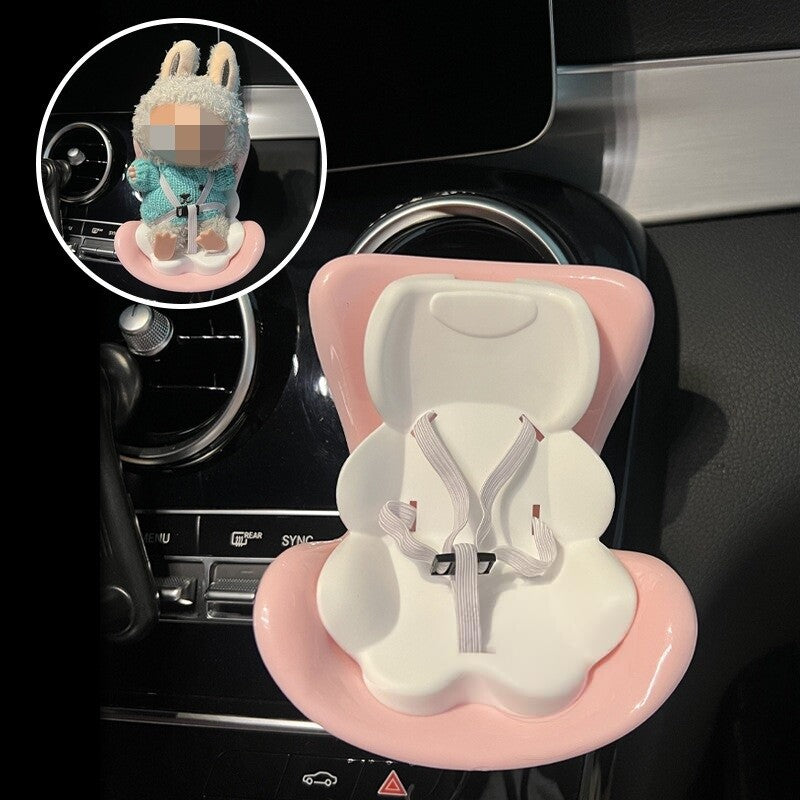 Doll Car Seat for 17cm Dolls with Air Vent Clip, Car Ornament for Doll Fans