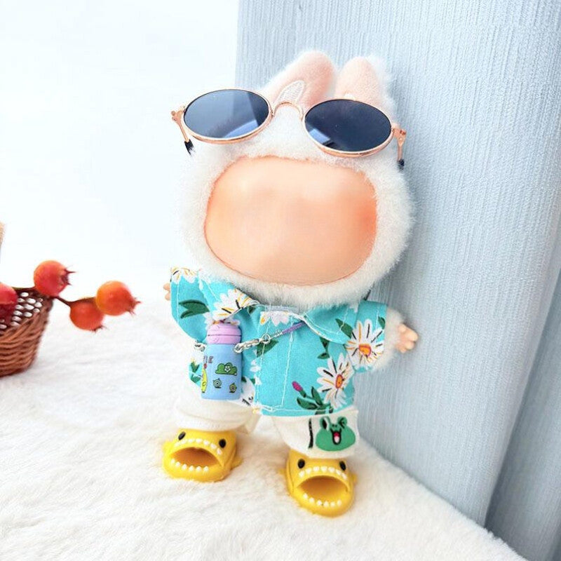 For Labubu Beach Outfit, Cool Doll Sunglass for Labubu Fashion Accessories