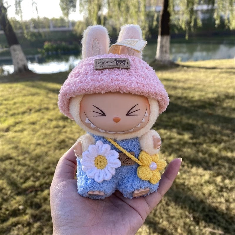 **(Doll Clothes Only) Labubu Gen 1-3 Sitting Party Spring Field Outfit Set | 17cm Vinyl Doll Charm Clothing & Accessories**
