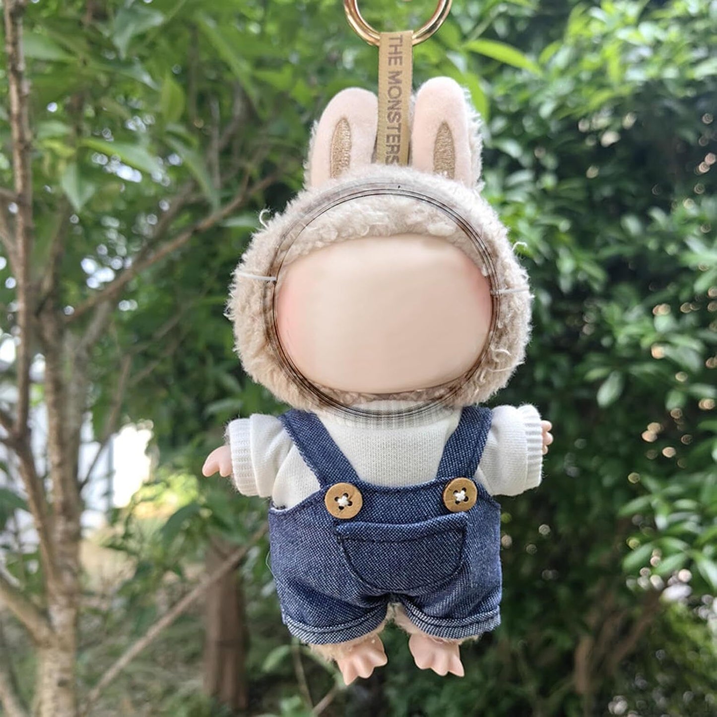 Clear Mask Bag Keychain for LABUBU Doll, Clear Doll Display Protective Cover