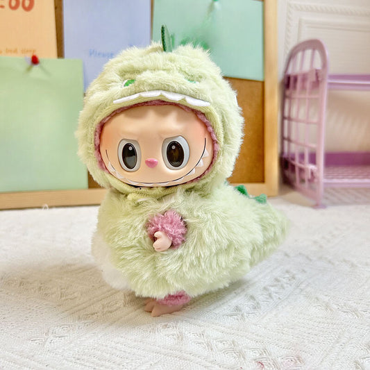 For LABUBU The Monsters Plush Doll Replacing Green Dinosaur Clothes No Toys
