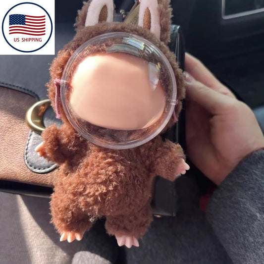 Clear Mask Bag Keychain for LABUBU Doll, Clear Doll Display Protective Cover