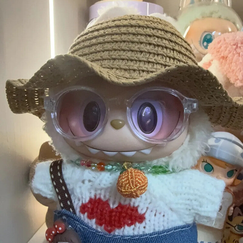 Glasses for Labubu Dolls, Mini Doll Glasses for 3.94-6.69 Inch (10-17 cm) Dolls